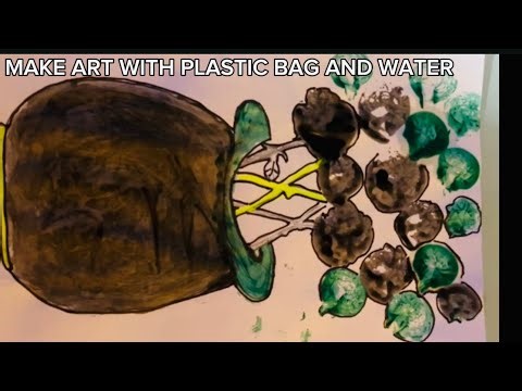 A FUN QAY TO DRAW USING PLASTIC BAG AND WATER 