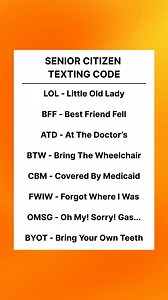 Senior Citizen Texting Code | Taylor Black