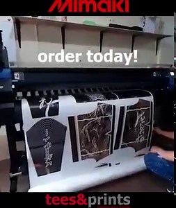 87K views | Make beautiful prints with the Mimaki TS100-1600 dye-sub printer! Perfect for starting with large format printing, the 64” wide print bed is ready for your full-sub orders. Reserve your orders today! | Tees and Prints | Facebook