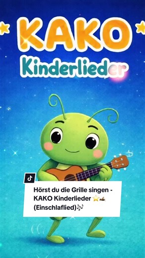 ⭐️Hörst du die Grille singen🦗⭐️🎶 von KAKO Kinderlieder, ein gemütliches niedliches Lied für den Abend, damit die Kinder zur Ruhe kommen…. begleitet von einer ruhigen Gitarre. Wenn es dir gefällt kannst du es gerne bei @Spotify✨ und @Amazon Music DE in deine Playlist speichern (Link s. bio) Über eure Unterstützung würden wir uns sehr freuen. 🫶 #kinderlieder #kindermusik #deutsch #schlafmusik #kinderlied