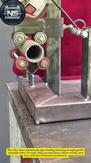DIY Pipe Notching Machine | Perfect Tube Cuts with Angle Grinder#mechanic #shorts #usa