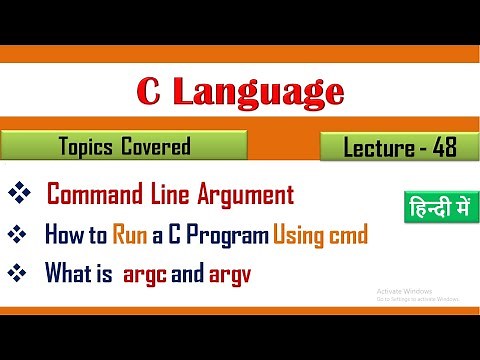 Command Line Argument in C|Lecture 48|argc and argv|how to run a c program in command prompt