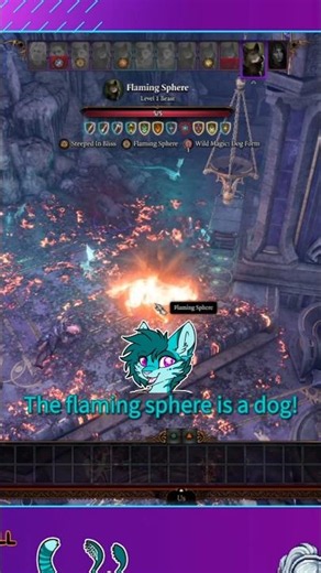 Wild Magic Surge Chaos - Flaming Sphere Turned Dog