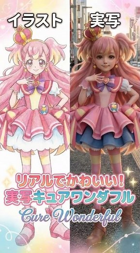 【AI実写化】キュアワンダフル(Cure Wonderful)がリアルに…笑顔が可愛く癒される #Shorts