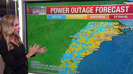 Dorian heads northwest toward Florida, Carolinas, Georgia