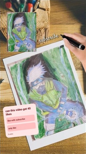 i draw kakashi with chidori #art #shots