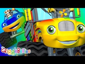 Wheels on the MONSTER TRUCK + Learn ABC's! | Monster Truck Learning | GiggleBellies