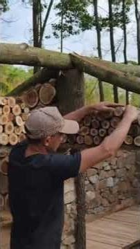 How this man build this house alone, very fast and smart #art #craft #house