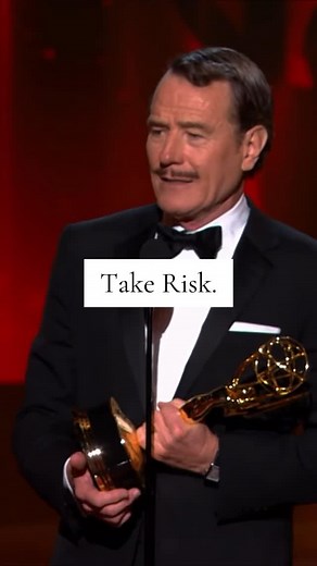 No risk, no story. Bryan Cranston receives his Emmy for Breaking bad where he gave this classic speech. #mindset #risk #breakingbad | FullyStaked