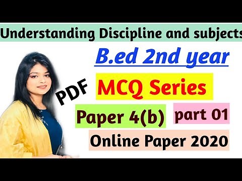 MCQ Questions of Understanding Disciplines and Subjects | 01| B.ed 2nd year online exam 2020 |