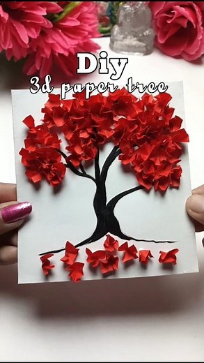 Diy 3d Paper Tree || How to make Paper Tree ✨#youtubeshorts #viralshorts #diy #papercraft