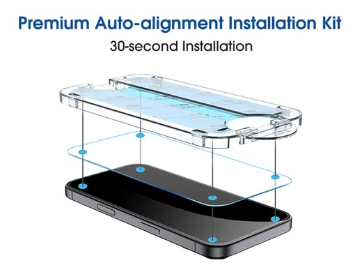 amFilm OneTouch Screen Protector for iPhone Air 17 6.5" + Camera Lens Protector | Auto-Alignment Install | Bubble Free | 9H Tempered Glass | Shatterproof | FHD Clarity | Case Friendly | 2+2 Pack