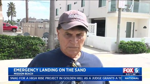 Small plane makes emergency landing on sand at Mission Beach in San Diego