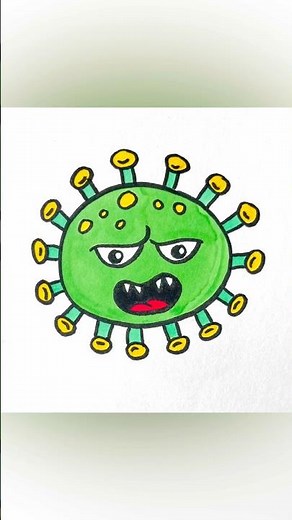 How to draw a virus | easy drawing for kids #simple #artforkids #diy #creative #kidsvideo #kidsart