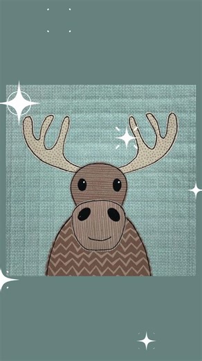 Moose Applique Pattern - time lapse #quilted #tutorial