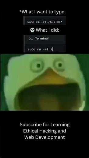 What I Wanted to Type vs What I Actually Typed — sudo rm -rf /