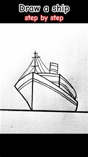Draw a ship step by step|| #drawingideas #drawingtutorials #art #easydrawing #quickdrawing #shorts