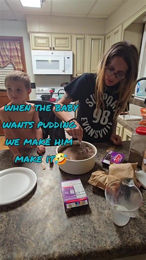 Baby Boy's Pudding Delight: Kitchen Fun With Mom
