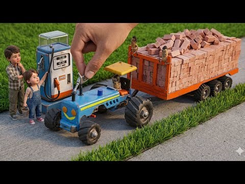 diy tractor mini petrol pump | science project | @sanocreator