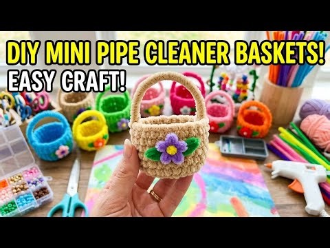 "DIY Mini Pipe Cleaner Basket Tutorial! Cute & Easy Craft Idea!"