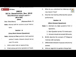 BCA 3RD SEM DATA STRUCTURE USING C AND CPP DEC 2015 | CCSU