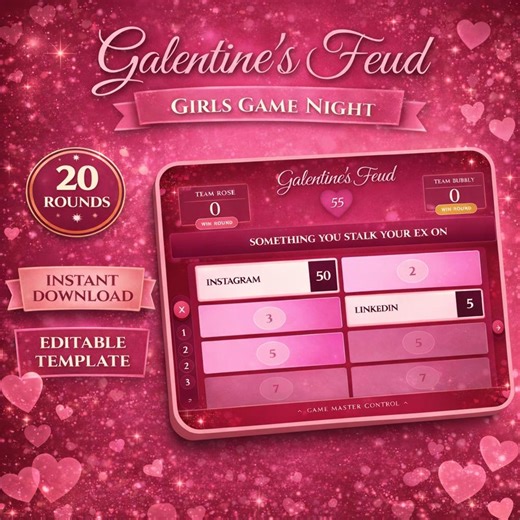 Galentines Day Feud Game, Virtual Ladies Night Party, Interactive Girls Trip Activity, Fun Brunch Ideas, Digital Download, No Powerpoint - Etsy