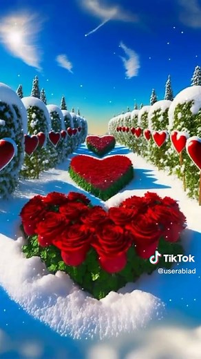 Serene Animated Winter Scenes with Heart Motif