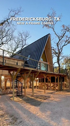 ✨NEW✨ A-Frame Cabins in Fredericksburg, TX! #texastravel | a frame ranch fredericksburg