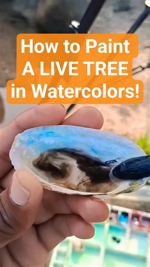 ✨How to Paint a Tree from live #watercolor #livepainting #landscapeart