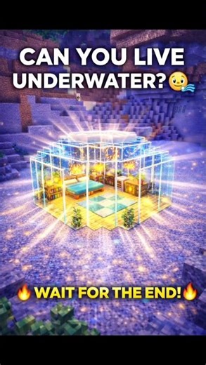Minecraft Underwater Glass House 😱🌊 #shorts