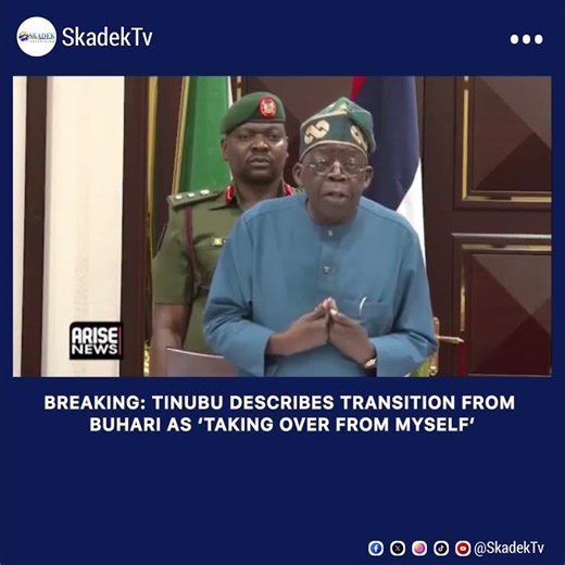 Breaking: Tinubu Describes Transition from Buhari as ‘Taking Over from Myself’