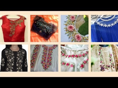 Unique hand embroidered neck designs for your beautiful dresses.