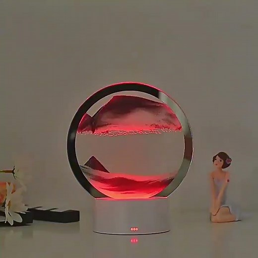 3D LED Sand Art Lamp Moving Sandscape Hourglass with Color Change RGB Light for Home & Office