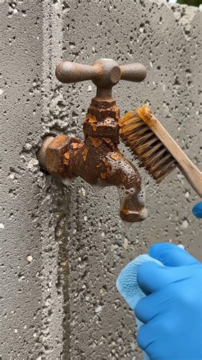 Rust Removal Spray on Old Water Tap Partial Cleaning #Shorts