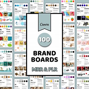 100 Canva Brand Board Templates for Marketing | Editable Mood Board Kit | PLR MRR | Brand Builder for Coaches & Digital Products Creators - Etsy