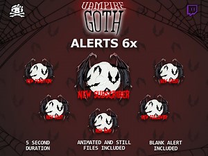 Alertes Vampire Goth Stream - Animations Twitch et YouTube (téléchargement numérique) - Etsy France