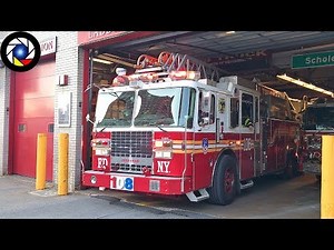 FDNY Ladder Truck 108 responding