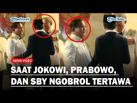 TEREKAM SAAT Jokowi, Prabowo, dan SBY Ngobrol Hingga Tertawa di Sela Upacara Parade Senja Kemenhan