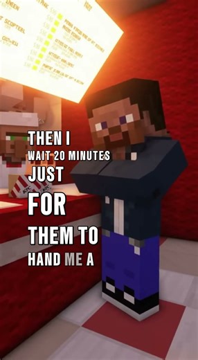 Fighting for my life at Minecraft KFC! 🍗 Panic order & soda boom 💥 #Minecraft #Shorts #Funny #KFC