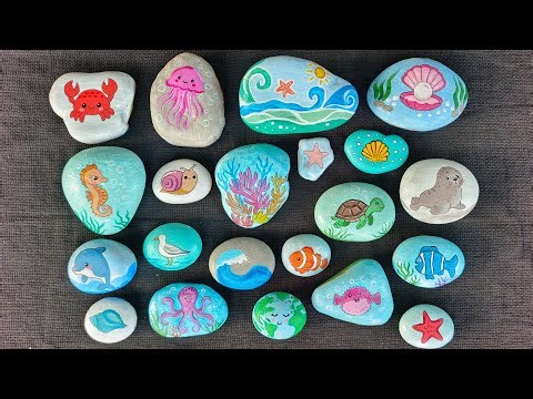 20+ Cute Ocean Stone Painting Ideas | River Rock Art Collection | river stone painting ideas