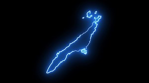 Download Animated map of Cebu in the Philippines with a glowing neon effect for free