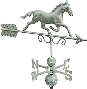 Galloping Horse Weathervane - Blue Verde Copper by Good Directions