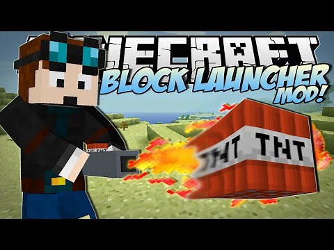 Minecraft | BLOCK LAUNCHER MOD! (Fire Any Blocks to KILL!) | Mod Showcase