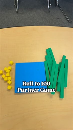 Mrs. B on Instagram: "Each partner needs a die, one 100 block, 10 tens rods, and 10 ones blocks. Partner one rolls the dice and places that many ones blocks on their 100 block. Partner 2 does the same. Once a partner reaches the end of their 10 ones, they need to roll the exact number to fill their 10. If they don't, they lose a turn. The game is played until one partner successfully fills up their entire 100 block with 10 tens rods. I played a similar game with my 2nd graders using coins called