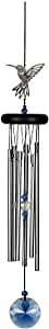 Woodstock Chimes Signature Collection, Crystal Hummingbird Chime, 18'' Decor Designs Wind Chimes for Outdoor, Patio, Home or Garden Décor (WFHU)