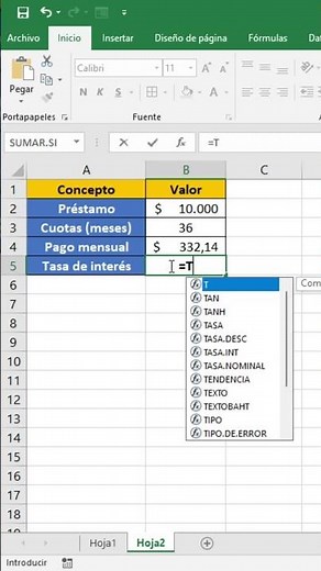 Find out the interest rate of a loan in Excel (RATE function) #excel #exceltips #viral