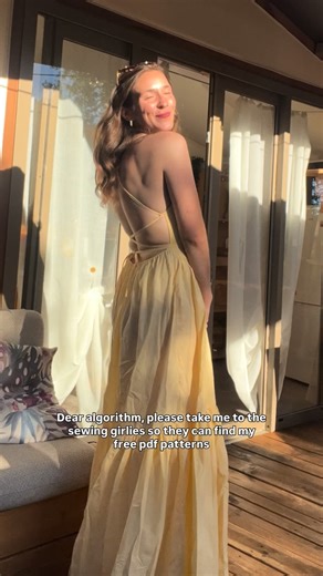 Pins & Patterns | Free & Paid sewing patterns on Instagram: "I just love sewing pretty dresses, shirts and blouses. And I created a website for you to download the sewing patterns for free ✨ (including a YouTube tutorial) Just comment “sewing” and I’ll send you the link 💕 #sewing #diy #freesewingpattern #slowfashion"