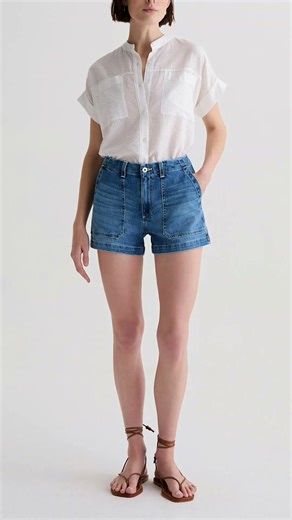 AG Analeigh High-Rise Shorts | Trendy Summer Denim Outfit Ideas #shortsfeed #shorts