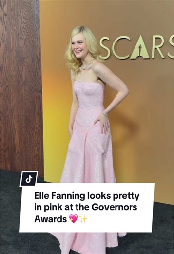 Elle Fanning Dazzles in Pink at the Governors Awards