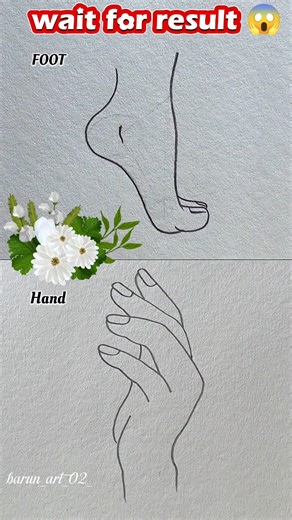 Hand Or Foot drawing tutorial 🥰😱#shorts #shortsfeed #youtubeshorts #art